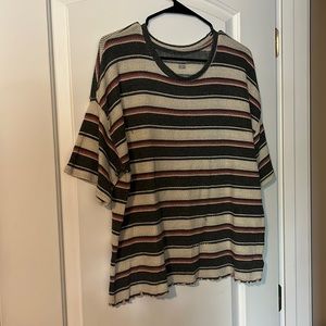Striped Waffle Knit Top AE